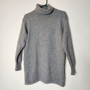 VTG Madeleine Womens XS Gray Tunic Wool / Silk / Angora Turtleneck Sweater